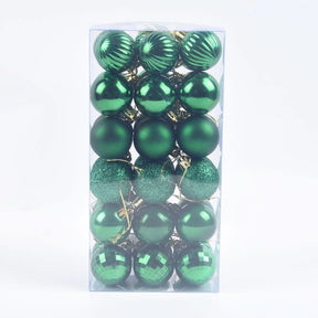 Conjunto de 36 Bolas Coloridas de Natal com Glitter - 4cm