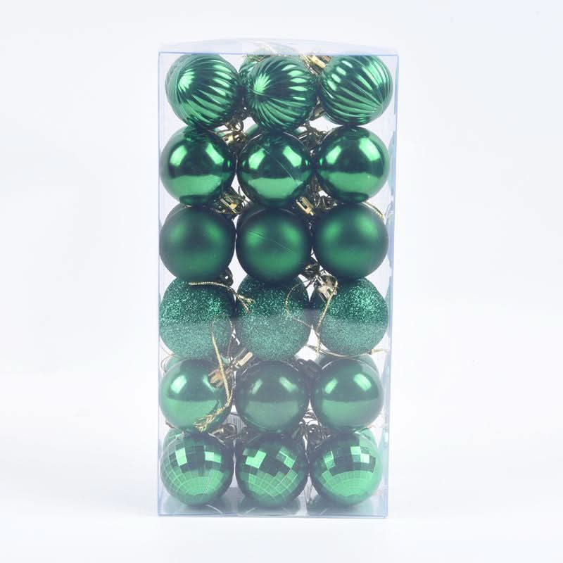 Conjunto de 36 Bolas Coloridas de Natal com Glitter - 4cm