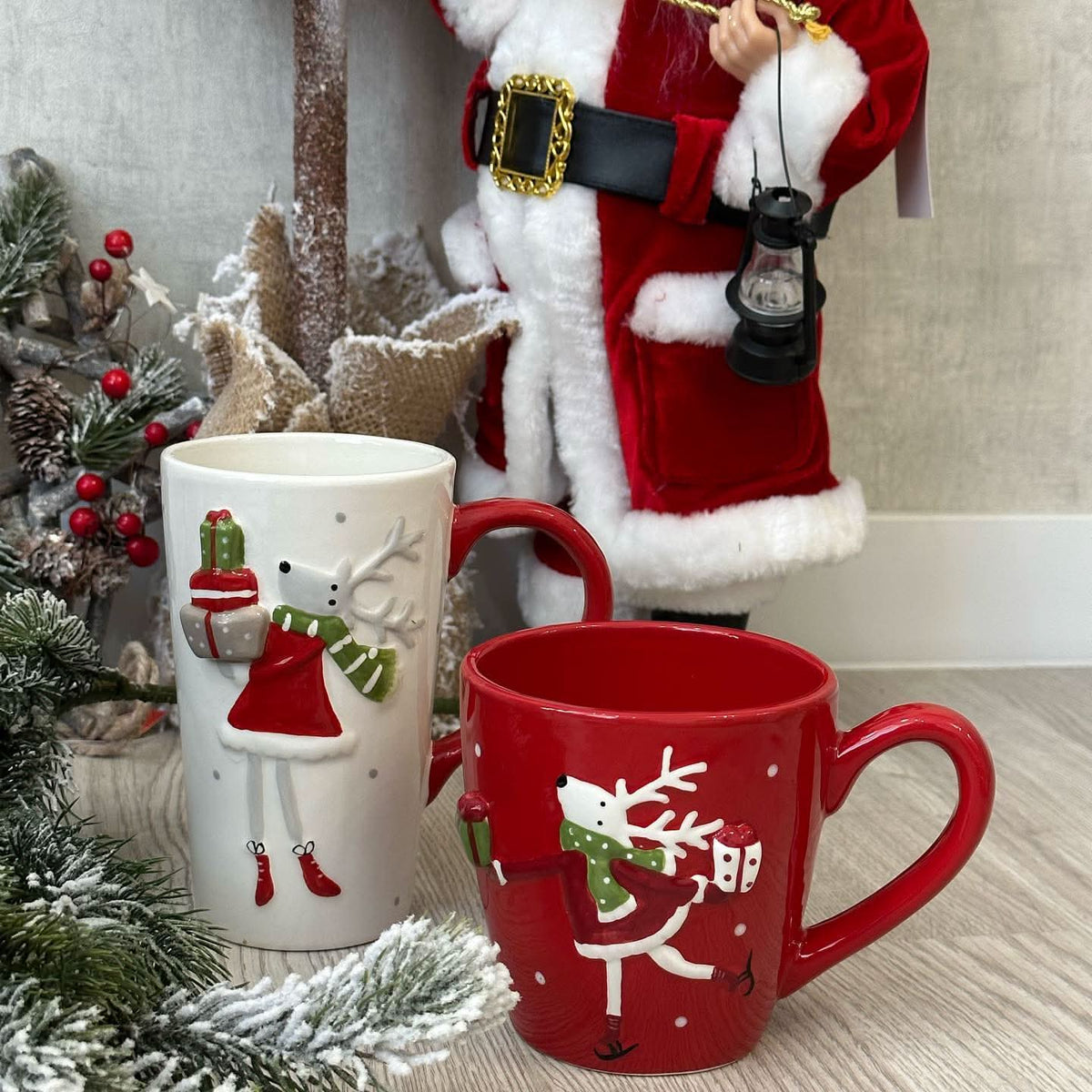 Conjunto Natalino de Porcelana com 5 Peças