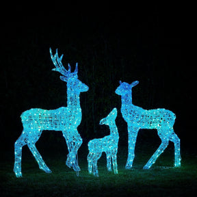 Conjunto de Renas Iluminadas com LED RGB Inteligente e Controle Wi-Fi