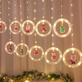 Iluminação Natalina LED Colorida do Papai Noel para Janela com Conexão USB