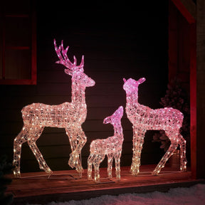 Conjunto de Renas Iluminadas com LED RGB Inteligente e Controle Wi-Fi