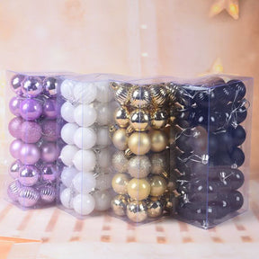 Conjunto de 36 Bolas Coloridas de Natal com Glitter - 4cm