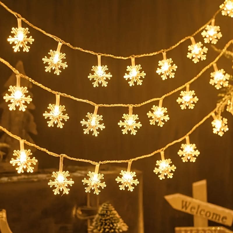 3 Metros de Cortina de Luzes LED em Formato de Floco de Neve