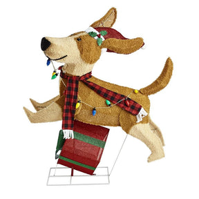 Feliz Cachorrinho de Natal Saltitante com 144 LEDs Coloridos
