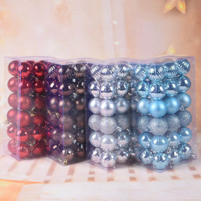 Conjunto de 36 Bolas Coloridas de Natal com Glitter - 4cm