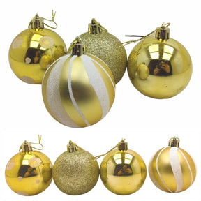 Conjunto de 30 Bolas de Natal com Glitter para Decoração