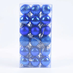 Conjunto de 36 Bolas Coloridas de Natal com Glitter - 4cm