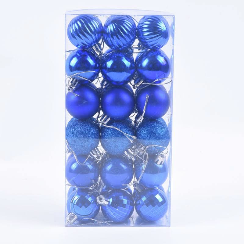 Conjunto de 36 Bolas Coloridas de Natal com Glitter - 4cm