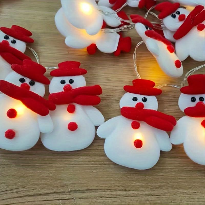10 Luzes de Corda LED com Tema de Boneco de Neve