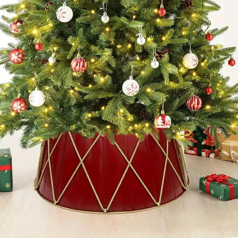 Saia de Natal em Metal com Detalhes em Corda Dourada - 70x50x28cm