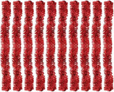 Conjunto de 10 Fitas Metalizadas Vermelhas para Decoração Natalina - 5cm x 2 Metros