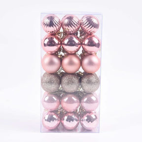 Conjunto de 36 Bolas Coloridas de Natal com Glitter - 4cm
