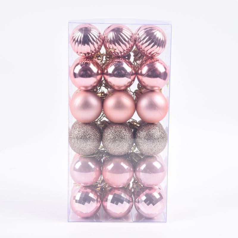 Conjunto de 36 Bolas Coloridas de Natal com Glitter - 4cm