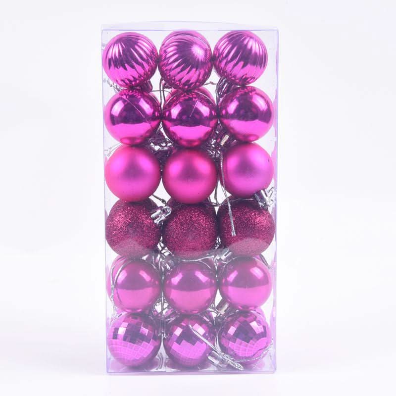 Conjunto de 36 Bolas Coloridas de Natal com Glitter - 4cm