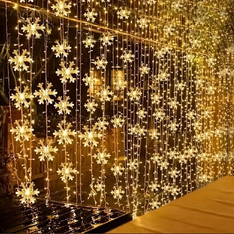 3 Metros de Cortina de Luzes LED em Formato de Floco de Neve