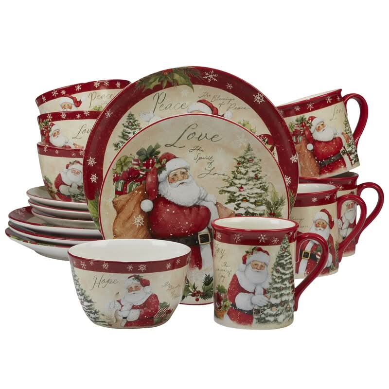 Conjunto de Louça Natalina Holiday Wishes – 16 Peças