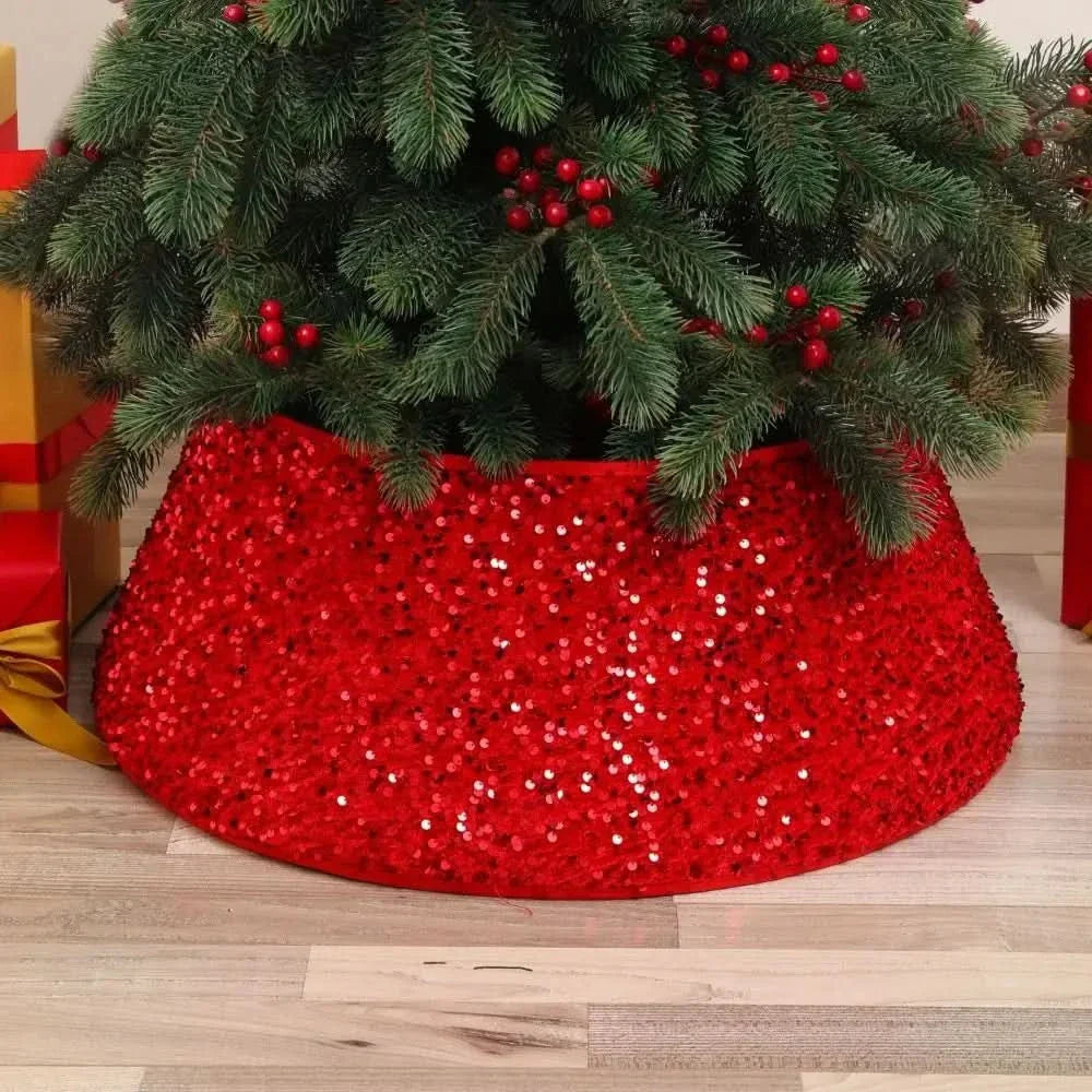 Saia de Natal para Árvore com Lantejoulas Brilhantes - 45x70cm