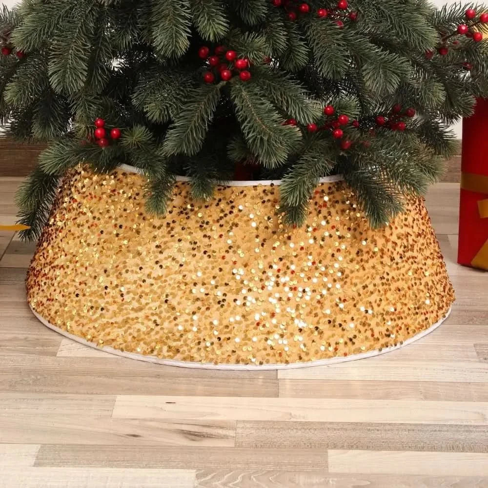 Saia de Natal para Árvore com Lantejoulas Brilhantes - 45x70 cm