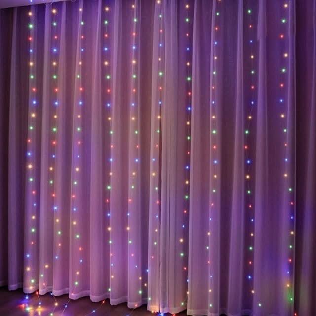 Fita de Luzes LED Natalina com 300 Lâmpadas e 8 Modos de Iluminação