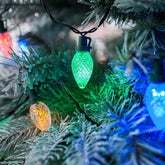 Conjunto de 60 Luzes de Natal C7 Multicoloridas em Formato de Pinha