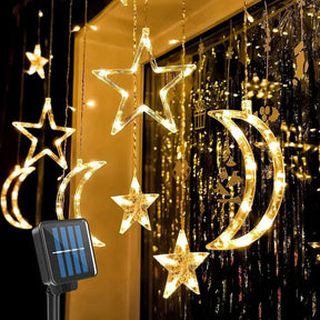 Iluminação Solar LED Estrela e Lua - Magia Natalina
