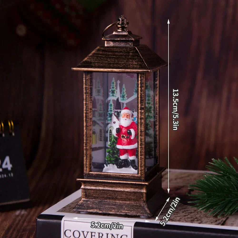 Decoração de Natal: Luz Noturna com Papai Noel e Boneco de Neve