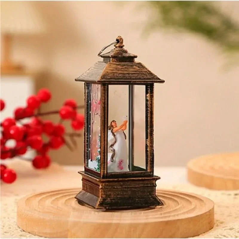 Decoração de Natal: Luz Noturna com Papai Noel e Boneco de Neve