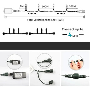 Fadas Luminosas LED à Prova d'Água - Encanto Natalino com Controle Remoto