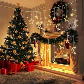 Iluminação Solar LED Estrela e Lua - Magia Natalina