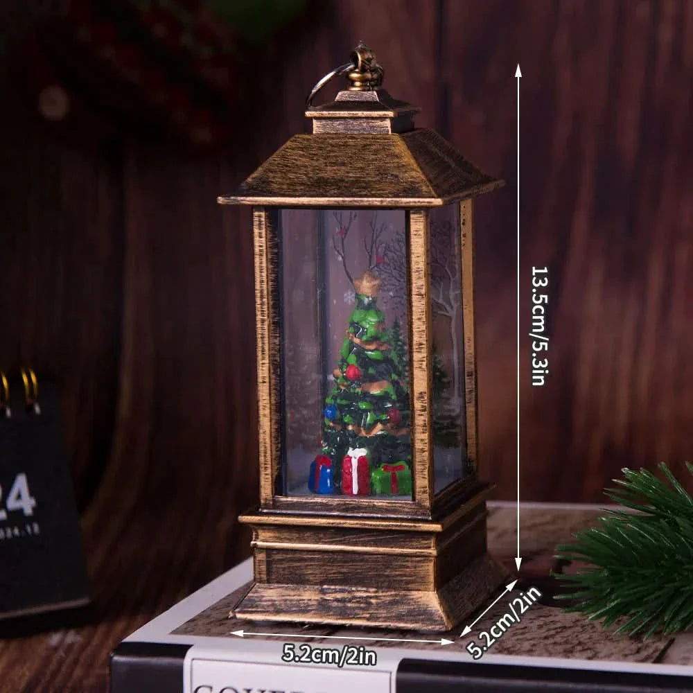 Decoração de Natal: Luz Noturna com Papai Noel e Boneco de Neve