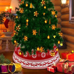 Saia de Natal em PVC com Design de Floco de Neve e Alce - 60x30cm
