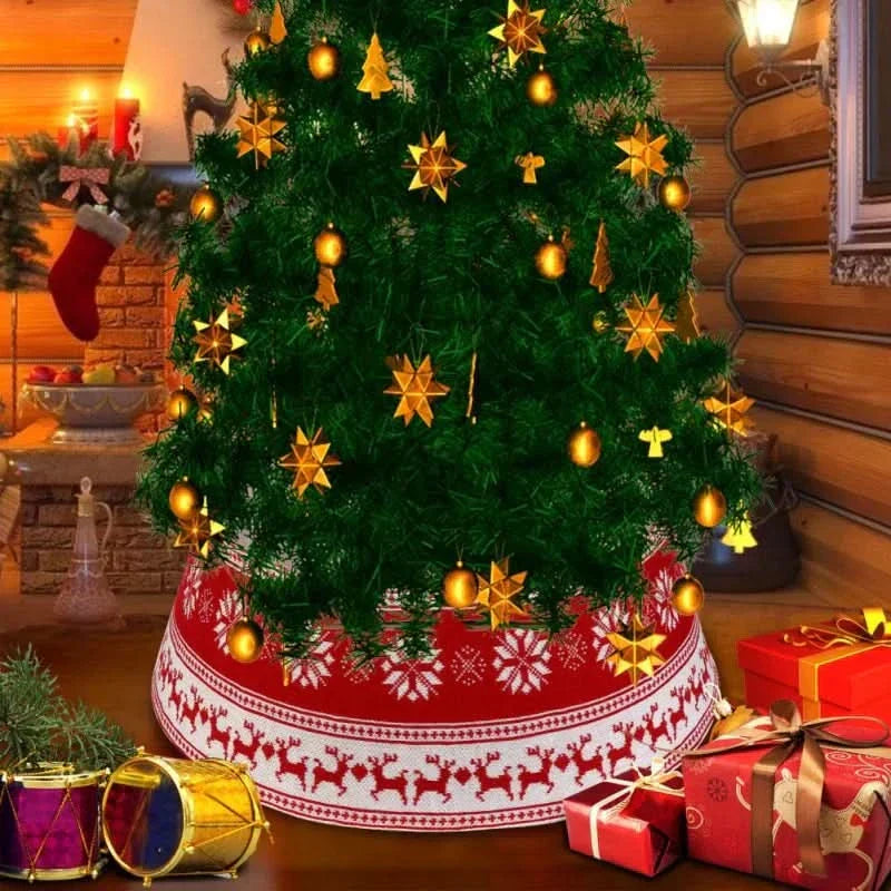 Saia de Natal em PVC com Design de Floco de Neve e Alce - 60x30cm