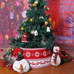 Saia de Natal em PVC com Design de Floco de Neve e Alce - 60x30cm