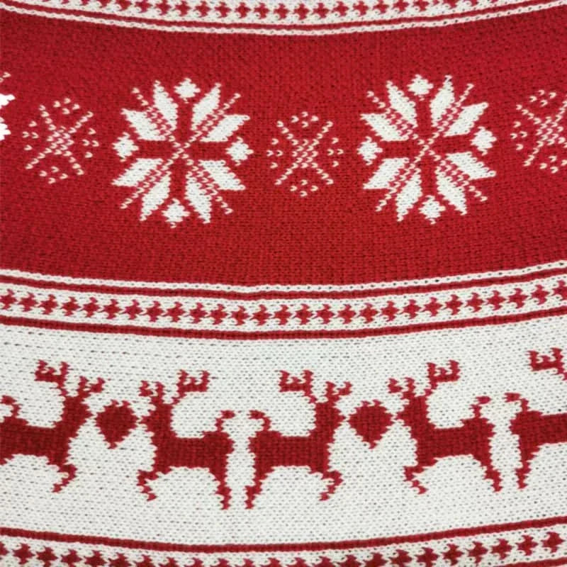 Saia de Natal em PVC com Design de Floco de Neve e Alce - 60x30cm