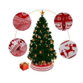 Saia de Natal em PVC com Design de Floco de Neve e Alce - 60x30cm