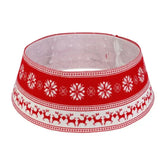 Saia de Natal em PVC com Design de Floco de Neve e Alce - 60x30cm