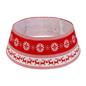 Saia de Natal em PVC com Design de Floco de Neve e Alce - 60x30cm