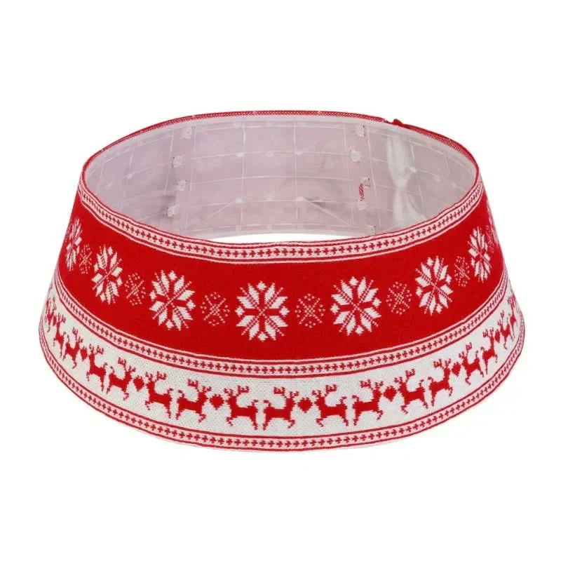 Saia de Natal em PVC com Design de Floco de Neve e Alce - 60x30cm