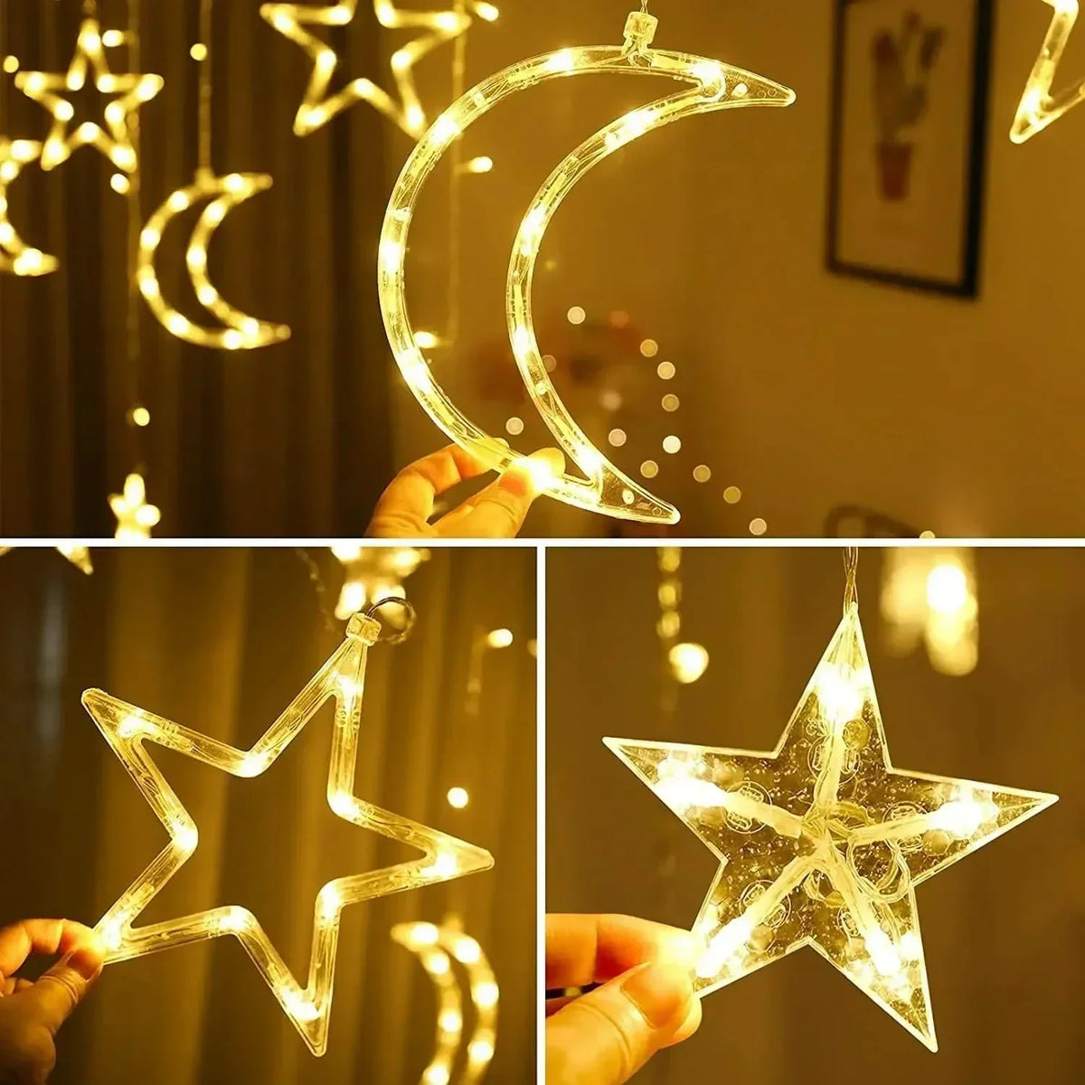 Iluminação Solar LED Estrela e Lua - Magia Natalina