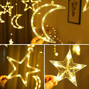 Iluminação Solar LED Estrela e Lua - Magia Natalina