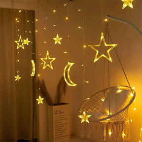 Iluminação Solar LED Estrela e Lua - Magia Natalina