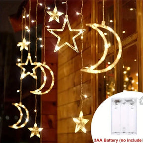 Iluminação Solar LED Estrela e Lua - Magia Natalina