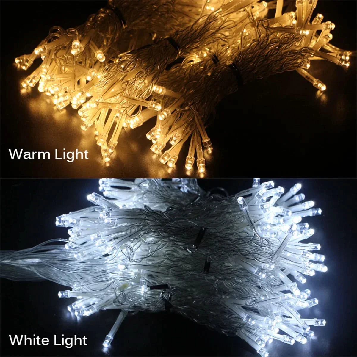 Fitas de Luzes de Fadas LED com Controle Remoto para Decoração de Natal
