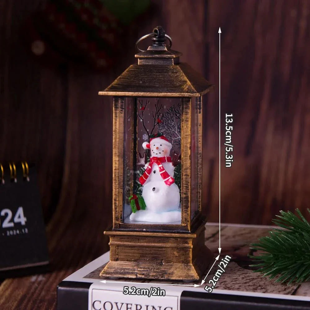 Decoração de Natal: Luz Noturna com Papai Noel e Boneco de Neve