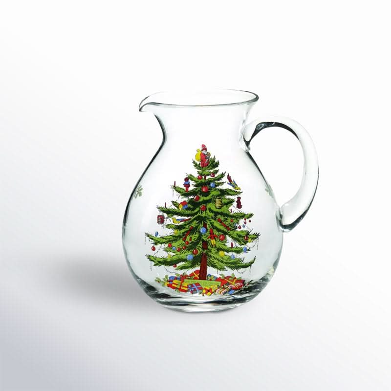 Jarro de Vidro 1L com Estampa de Árvore de Natal