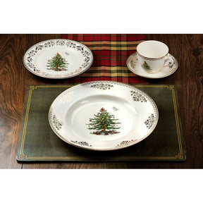 Conjunto de 4 Peças com Estampa de Árvore de Natal e Detalhes Dourados - Serviço Individual