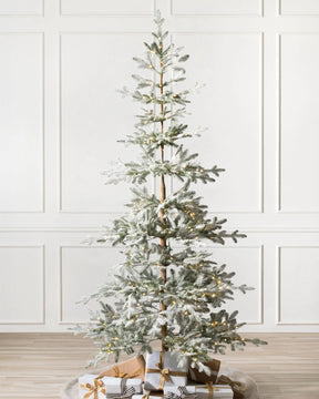 Árvore de Natal Nevada com Galhos Neve, Base Metálica e Micro LEDs Integrados