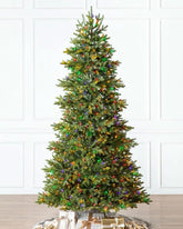 Árvore de Natal Norway Spruce com Galhos Ajustáveis, Base Metálica e Micro LEDs Coloridos Integrados