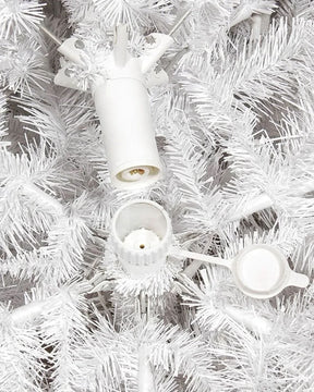 Árvore de Natal Branca Classic com Galhos Flexíveis, Base Metálica e Micro LEDs Integrados